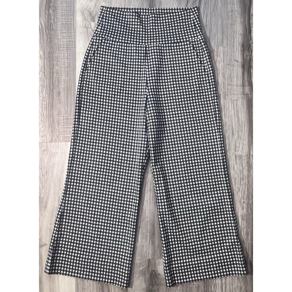 NWT Cabi Bombshell Crop Gingam Pants Size Medium Pull On Wide Leg Style #6047